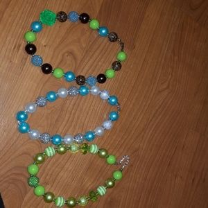 3 pack of bubble gum bead necklaces